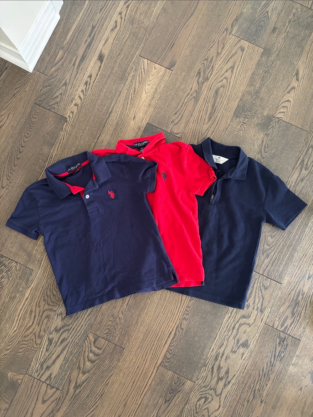US Polo Assn H&M Preppy Polo Short Sleeve Shirt 3-pack Navy Red Going Out Casual